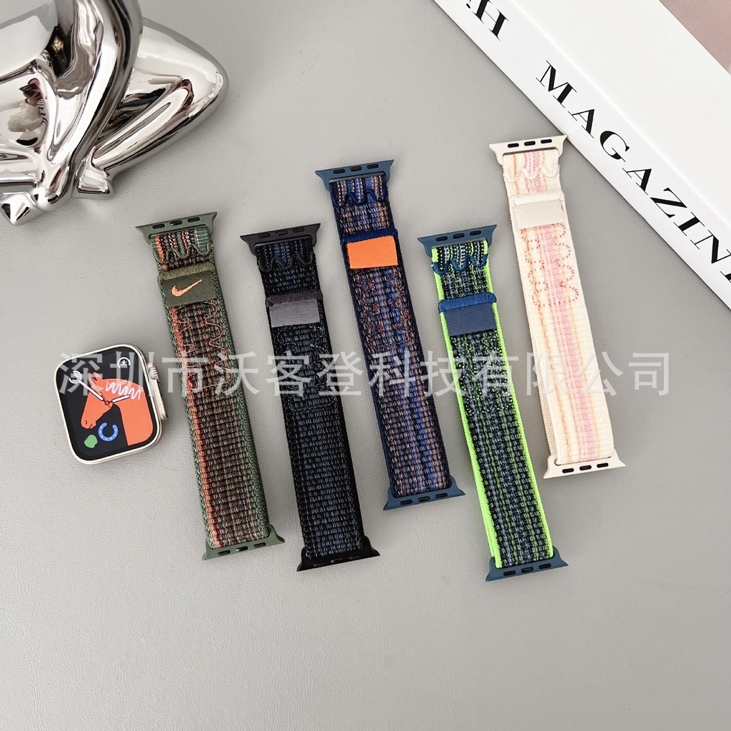 เหมาะสําหรับ apple Watch Nike Loop Nylon Strap apple watch8/SE/6/5/4/3/2/1