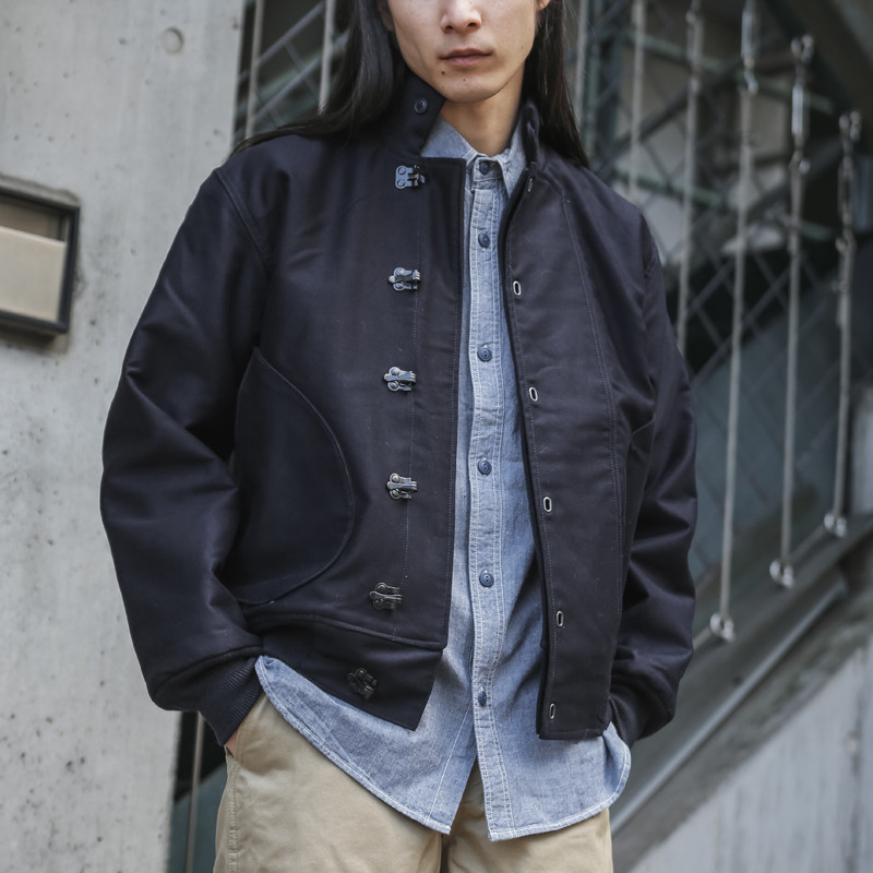 Bad Dog BRONSON Replica USN DECK HOOK World War II DECK HOOK Jacket เสื้อแจ็คเก็ตหนา