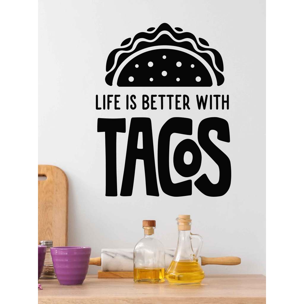 อเมริกันอาหารจานด่วนสติกเกอร์ตกแต่ง Tacos Burritos Tacos สติกเกอร์ Tacos ร้านอาหารสติ๊กเกอร์ติดผนังก