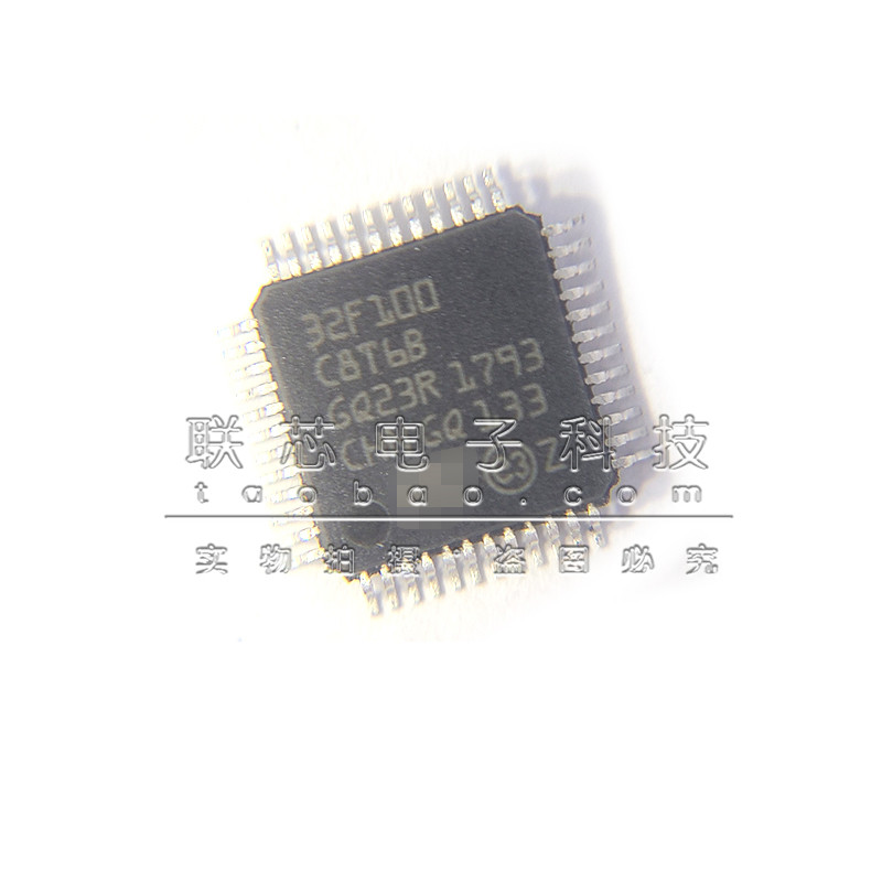 Original STM32F100C8T6B STM32F100C8T6 LQFP48 ชิป Microcontroller 64K หน่วยความจําแฟลช