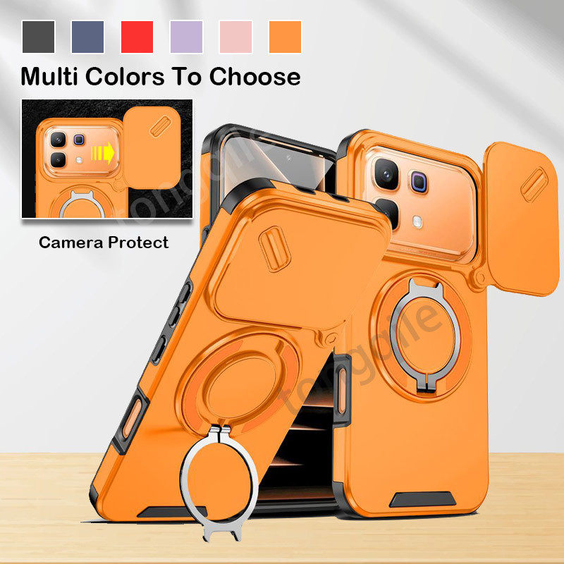 เคสกันกระแทกสําหรับ Infinix Note 60 Pro 60Pro Note60 5G 2026 เคสโทรศัพท์ฝาหลังกันชนรถ Stand Holder Bracket สไลด์หน้าต่างกล้องปกป้อง Soft TPU Edge