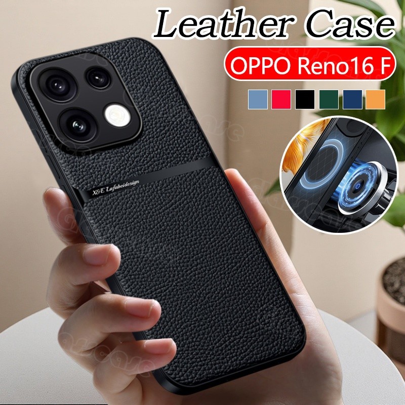 OPPO Reno16 F 5G 2026 สําหรับ OPPO Reno16 F Pro Reno 16 16F 16Pro + 16ProPlus หรูหราหนังเคสโทรศัพท์ปลอกกันกระแทกเลนส์กล้องป้องกันกรณีกันชนปกหลัง