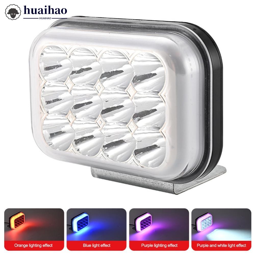 HUAIHAO Universal 12-85V รถจักรยานยนต์สแควร์ LED โปรเจคเตอร์ไฟหน้าสําหรับ E-Bike 12LED เลนส์สูง/ต่ํา