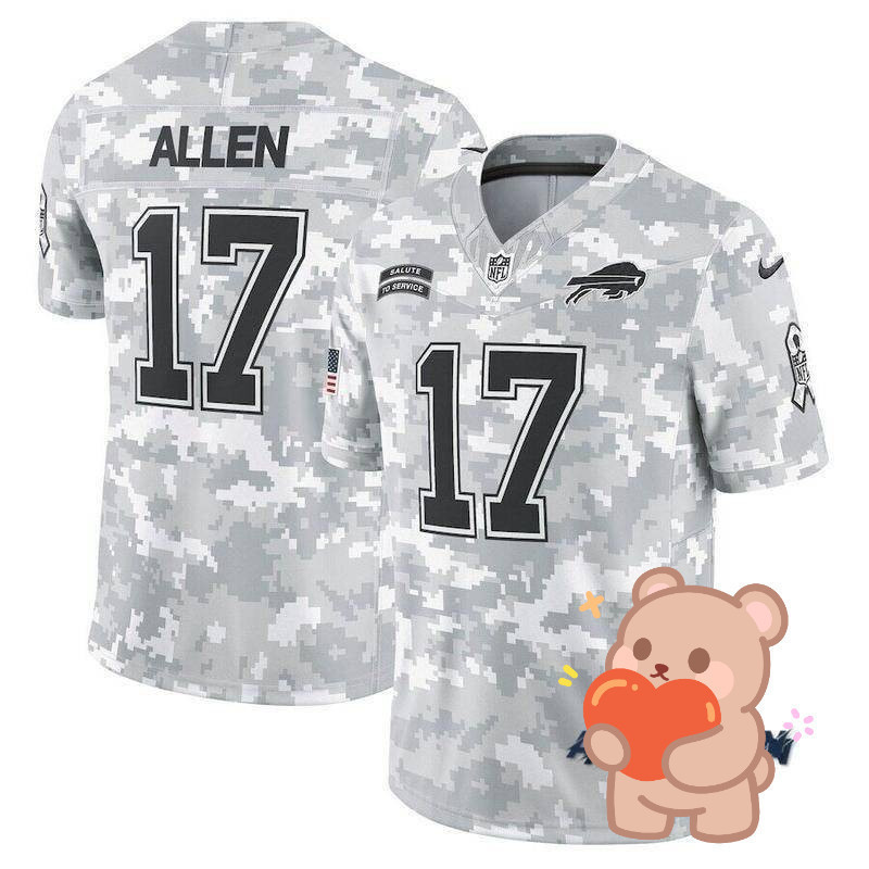 เสื้อฟุตบอลอเมริกัน Buffalo Bills Josh Allen NFL Arctic Camo Limited Edition