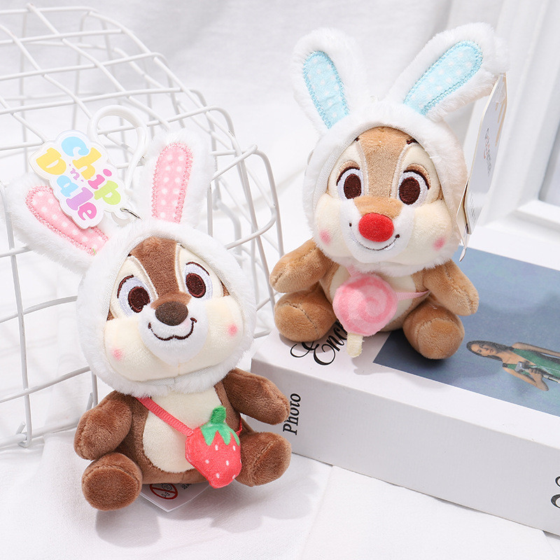 พวงกุญแจตุ๊กตา Chip and Dale Bunny แบบเปลี่ยนชุดได้