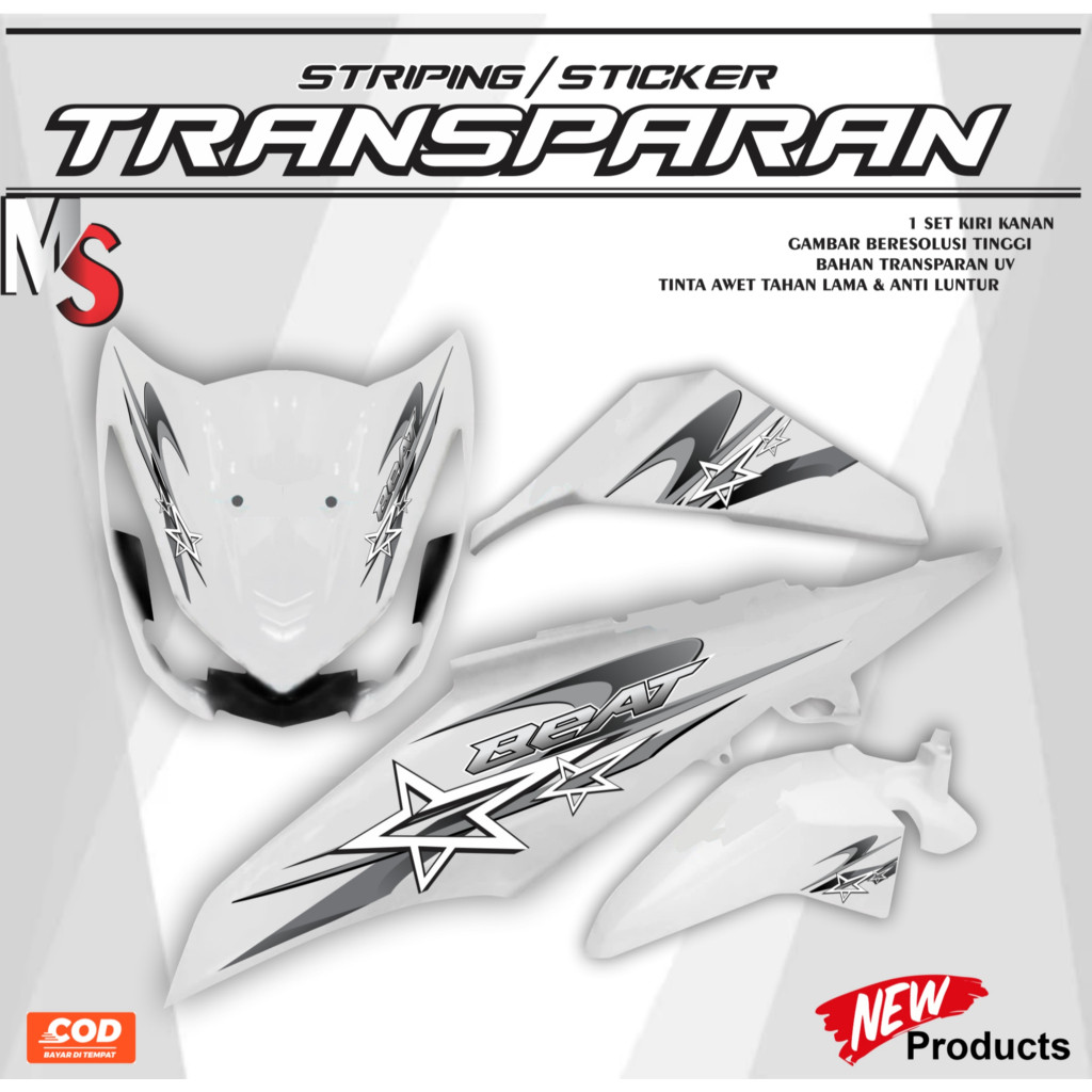 TRANSPARENT UV STRIPING HONDA BEAT FI CLEAR สติกเกอร์ออกแบบออกแบบ A17 UV STRIPING MOTIF