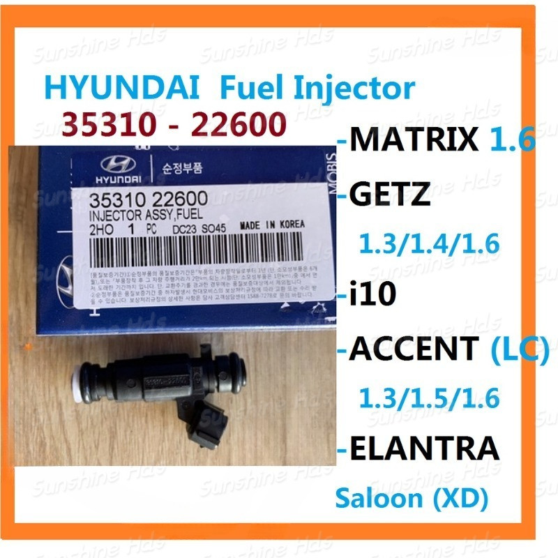 หัวฉีดน้ํามันเชื้อเพลิง HYUNDAI ของแท้ #MATRIX 1.6 #GETZ #i10 #Accent แอลซี 1.3 1.5 1.6 #ELANTRA #35