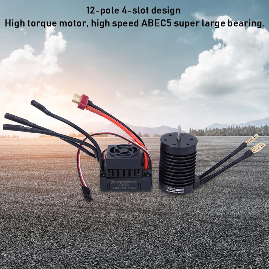 Aurorawell-ph F540 4370KV 12-Pole 4-Slot RC รถมอเตอร์ความเร็วสูง ABEC5 แบริ่ง CNC Machined อลูมิเนีย