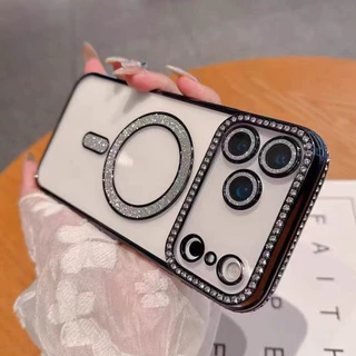 เคสกันกล้อง แต่งกลิตเตอร์ เคสแม่เหล็ก ชาร์จได้ สำหรับ iPhone 17 17Pro 17Air 17Promax 17e Pro max 15 14 13 12 11 Promax