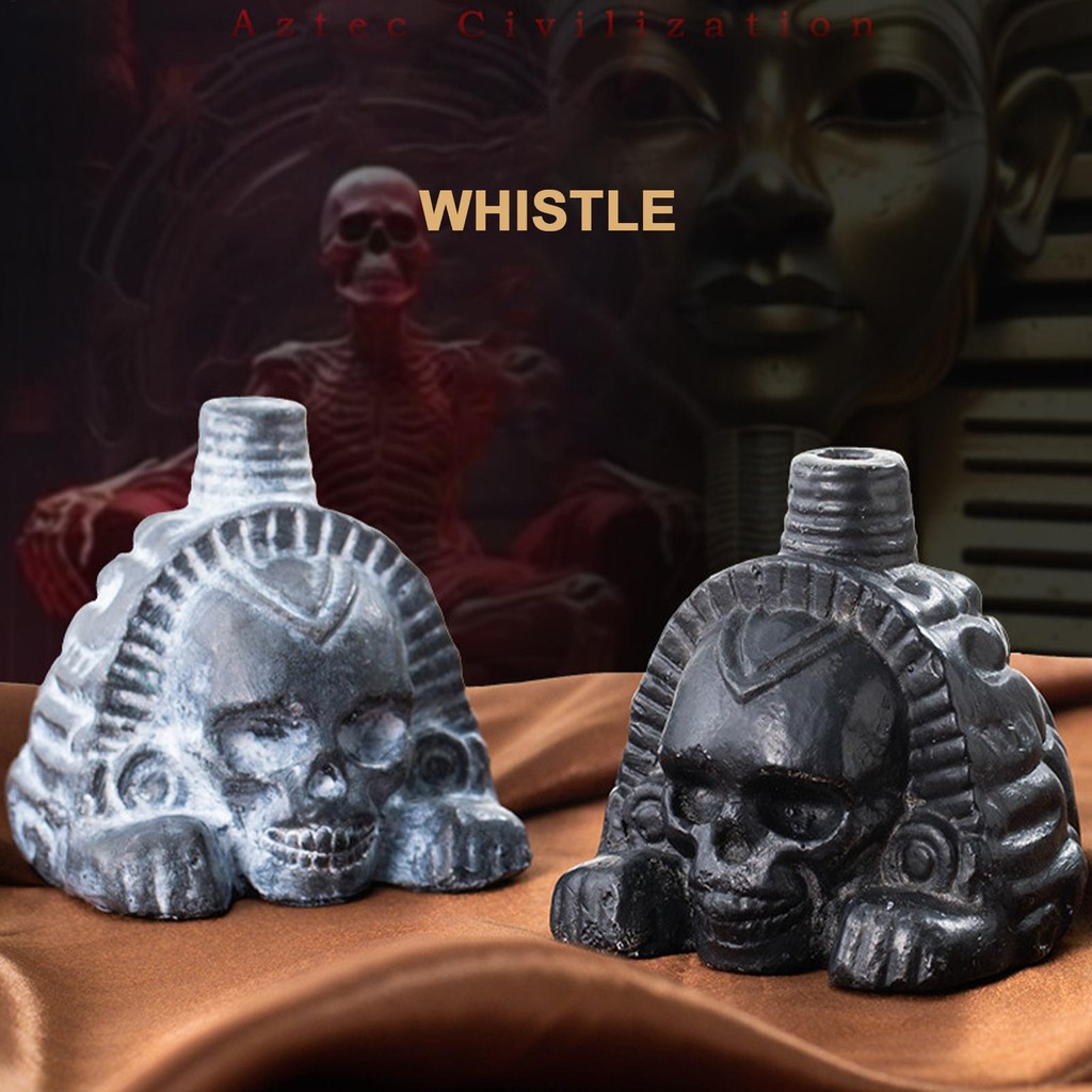 Aztec นกหวีด Loud Spookys Aztec น่ากลัว Death นกหวีดสมจริงมนุษย์กรีดร้องนกหวีดของขวัญฮาโลวีน mueadau