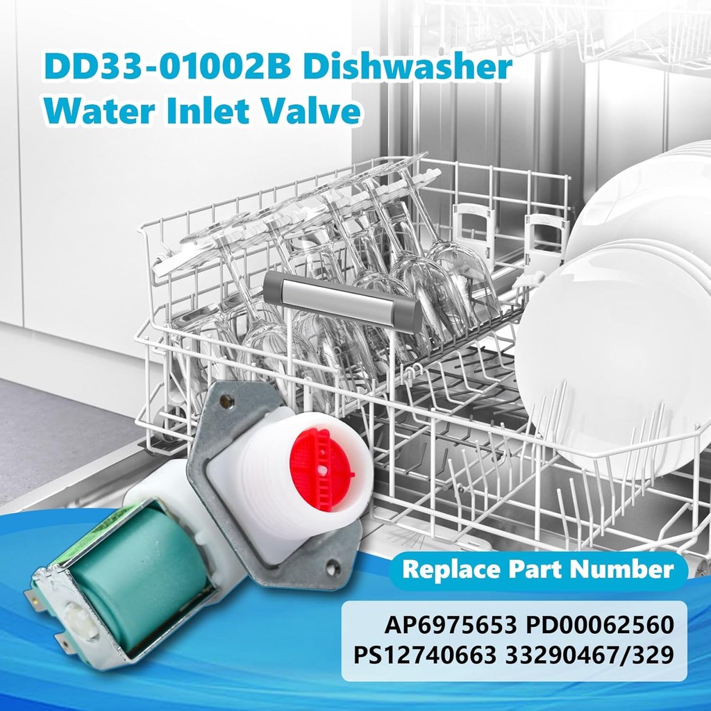 DD33-01002B วาล์วน้ําเข้าเครื่องล้างจาน Fit สําหรับ Samsung เครื่องล้างจาน เปลี่ยน PS12740663 พีดี00