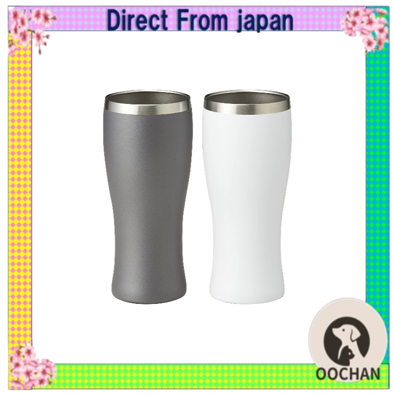 แก้วเบียร์เซ็ตคู่ 420ml IE NOMI BEER สแตนเลส OG30352 สีขาว-เงิน【Direct from Japan】