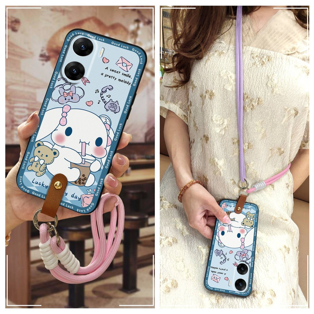 สร้อยคอทนสิ่งสกปรกเคสโทรศัพท์สําหรับ VIVO V29E india TPU ป้องกัน Lanyard Graffiti แนวทแยงกันกระแทกเต