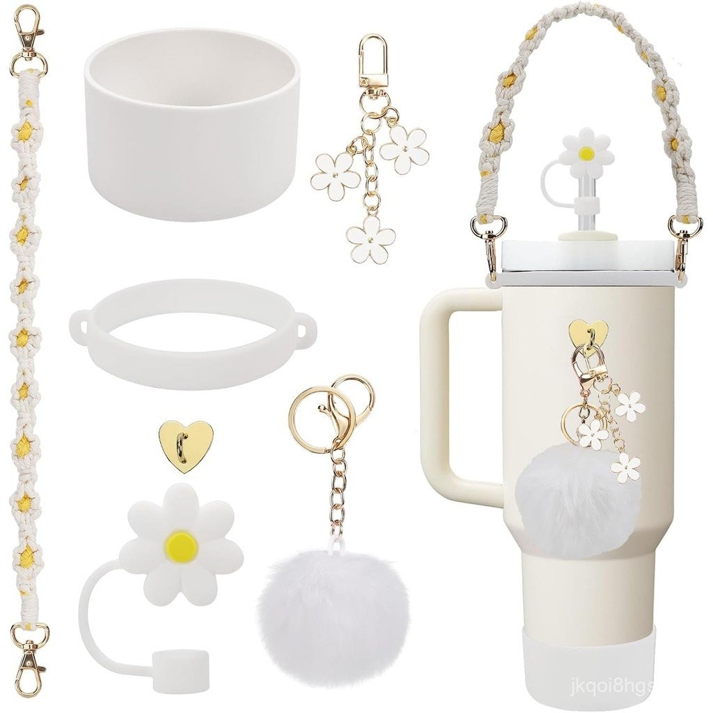 Stanley Cup Accessories Set รวมถึงสายรัดขวดน้ํา, Siliocne Stanley Cup Boot, Siliocne Straw Cover, St