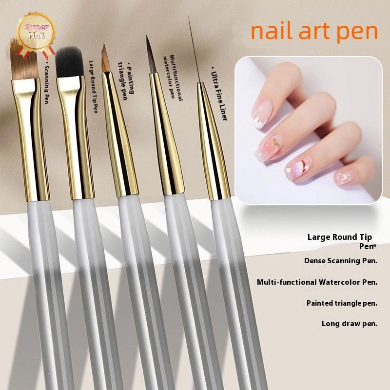 SuperNail 1/4/6 ชิ้นเล็บแปรง Checker เล็บวาดภาพวาด Line แปรงเล็บเครื่องมือภาพวาดอะคริลิคแปรง DIY ออกแบบเล็บเครื่องมือ Vary