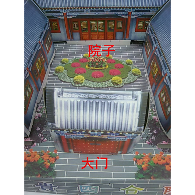 อุปกรณ์สังเวยกระดาษเผาไหม้ [Fugui Siheyuan] กระดาษหมิงผลิตภัณฑ์กระดาษเงินกระดาษ Tie Villa House Qing