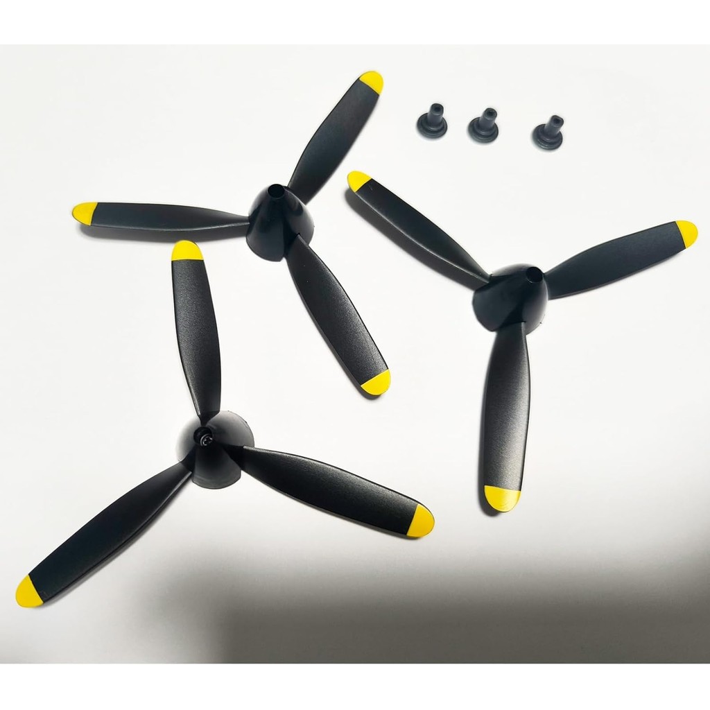 3 ชุด Rc Plane ใบพัด 3 ใบพัดพร้อมตัวประหยัดใบพัดและอะแดปเตอร์ 3 ชิ้นสําหรับ VOLANTEXRC P51 F4U P40 B