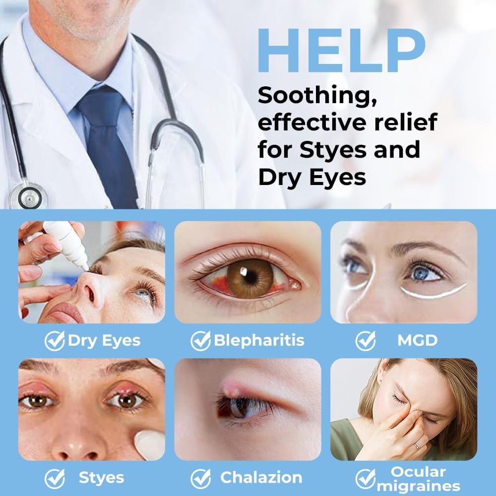 Aroma Season Heated Eye Mask สําหรับตาแห้ง, ประคบตาอุ่นด้วย Flaxseed Graphene FIR สําหรับ MGD, Dry E