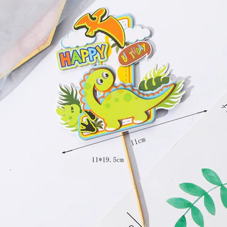 🛒พร้อมส่ง🇹🇭🇹🇭🛒ป้ายปักเค้ก ชุดไดโนเสาร์ ชุดสวนสัตว์ ป้ายสำหรับตกแต่งเค้ก
