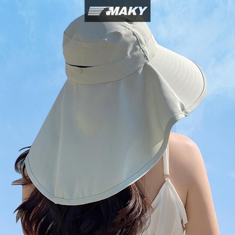 LLPH ฤดูร้อนผู้หญิงหมวกผ้าคลุมไหล่น้ําหนักเบา Breathable Face คอป้องกัน Sun หมวกชายหาดออกแบบ Travel 