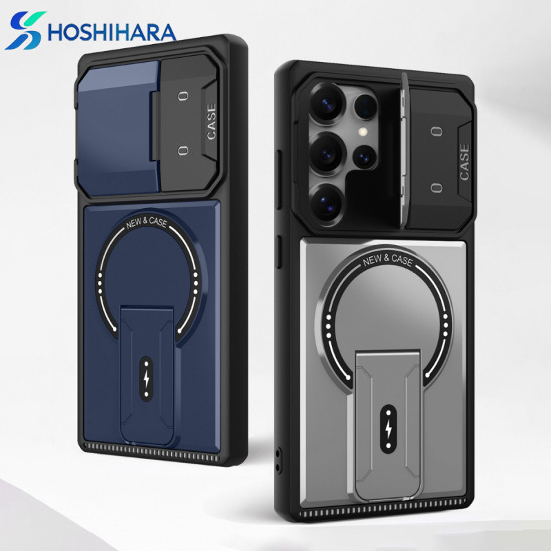 SAMSUNG 3-in-1 Multi-functional Mecha-สไตล์Soft-edge TUPขาตั้งแม่เหล็กเคสโทรศัพท์ Samsung Galaxy S25 S24 + Plus S23 Ultra S25Ultra S24Ultra S23Ultra 5G เคสกันกระแทกปลอก