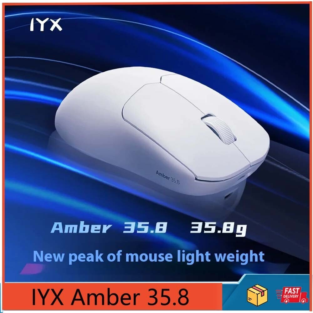 IYX Amber 35.8 เมาส์เกมไร้สายสามโหมด PAW3375 อัตราการคืน 8k 35g เมาส์เกมน้ําหนักเบาพิเศษ