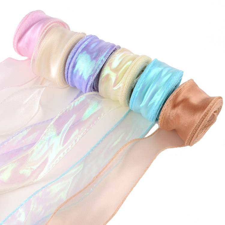 ริบบิ้นผ้า 4 cm ริบบิ้น 4 cm ริบบิ้นหางปลาคลื่นสำหรับการทำมายากลและช่อดอกไม้