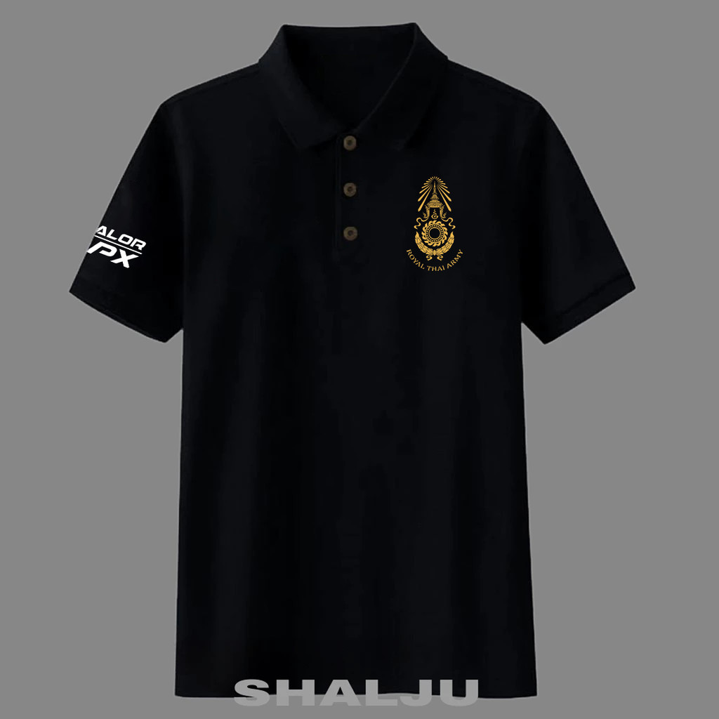 เสื้อโปโลหน่วยกองทัพไทย RTA สำหรับชาย ทำจากผ้าฝ้ายบริสุทธิ์ ขนาด:S-3XL