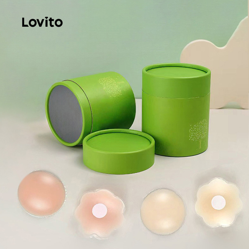 Lovito 6 คู่พร้อมกล่อง แผ่นปิดหัวนมซิลิโคนแบบใช้ซ้ำได้ - ไร้รอยต่อและมองไม่เห็นสำหรับชุดเดรสและสวมใส่ในชีวิตประจำวัน พร้อมกล่องสำหรับผู้หญิง LNE113116