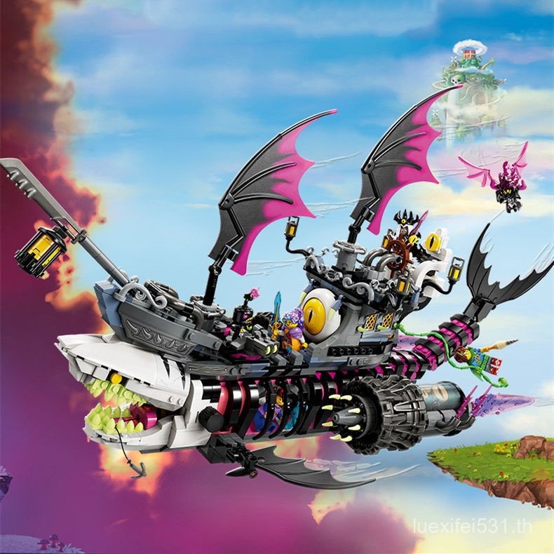 Dreamland Building Blocks Shark การศึกษาเข้ากันได้กับ Lego Series Pirate Ship Assembly 71469 Nightma
