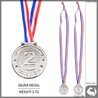 เหรียญกีฬาสี เหรียญรางวัลกีฬา ลายตัวเลข อันดับ 1,2,3 พร้อมริบบิ้น สําหรับของขวัญ ของที่ระลึก เกมกลาง