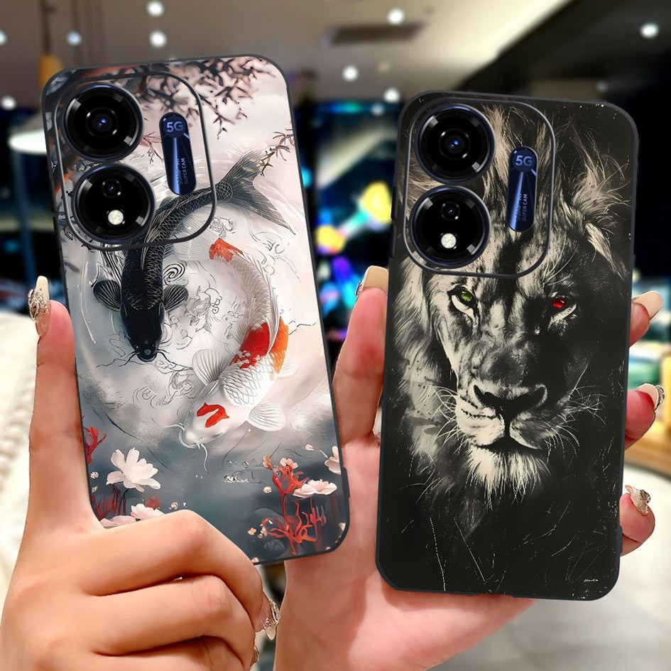 สําหรับ Itel P55 4G กรณี A666L P666L P661N P665L น่ารัก Lion Lucky ปลาคาร์พซิลิโคนปกหลังสําหรับ Itel