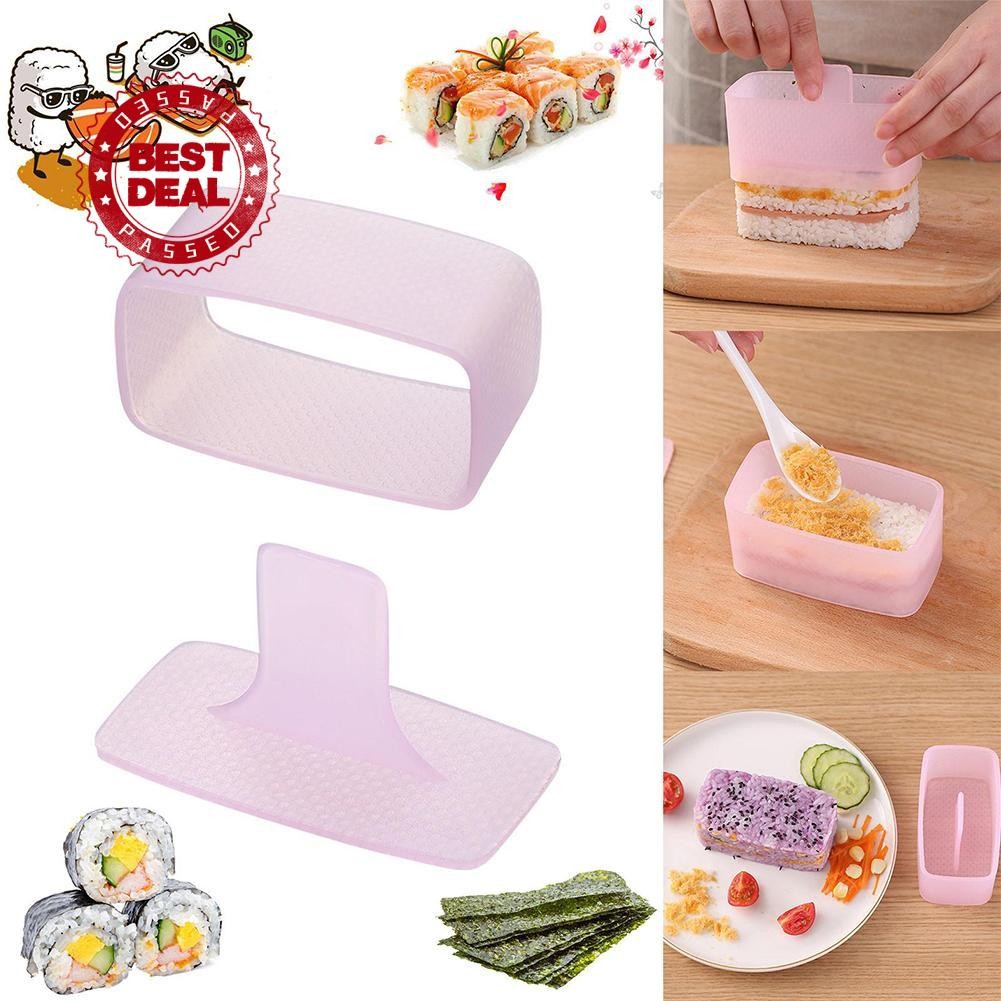 แม่พิมพ์ข้าว Musubi Maker Molder Warship Sushi Maker กล่องสี่เหลี่ยม Layer Scoop แม่พิมพ์เนื้อ U0o8