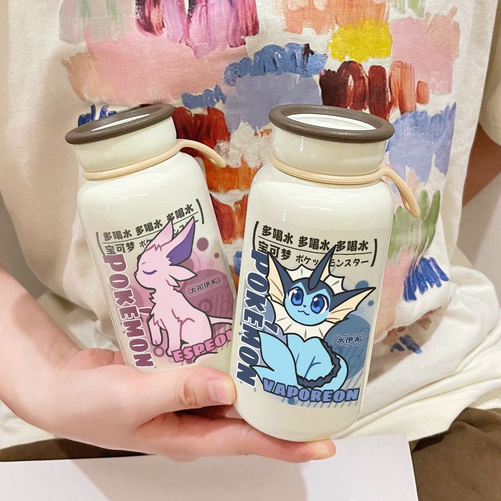 รองPokémon Fire Eevee Moon Eeveeอะนิเมะชุดกาแฟฉนวนกันความร้อนถ้วยอุณหภูมิสูง 304 สแตนเลส