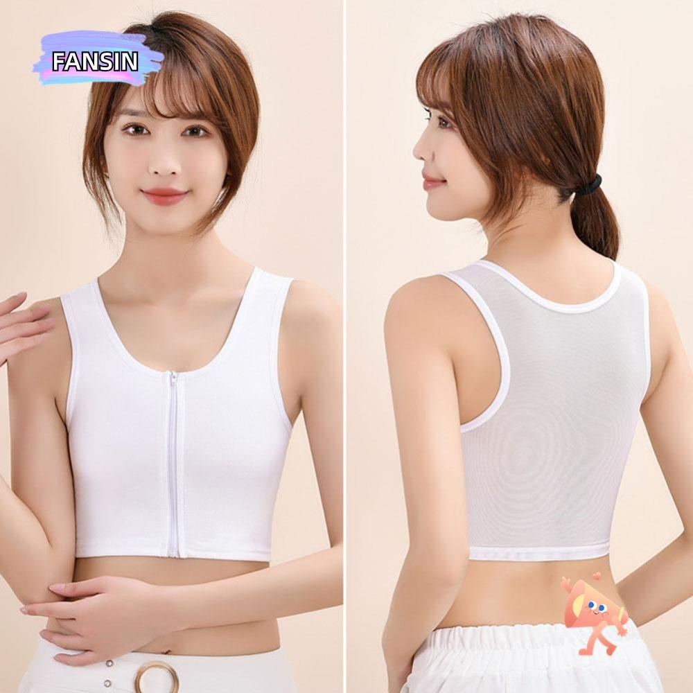 บราคอสเส็ทแบบซิปด้านหน้า ใส่ง่าย สบาย พร้อมถุง-tank ไม่มีสายพันแผล สำหรับชุดชั้นในผู้หญิง ปรับทรงและระบายอากาศได้ดี