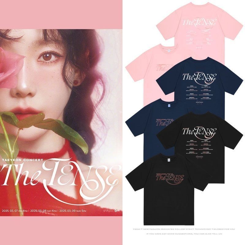 เสื้อยืดแฟชั่น Kpop Taeyeon The Tense Letter สำหรับทุกไซส์ สวมใส่ได้ทั้งผู้ชายและผู้หญิง ขนาด S-5XL