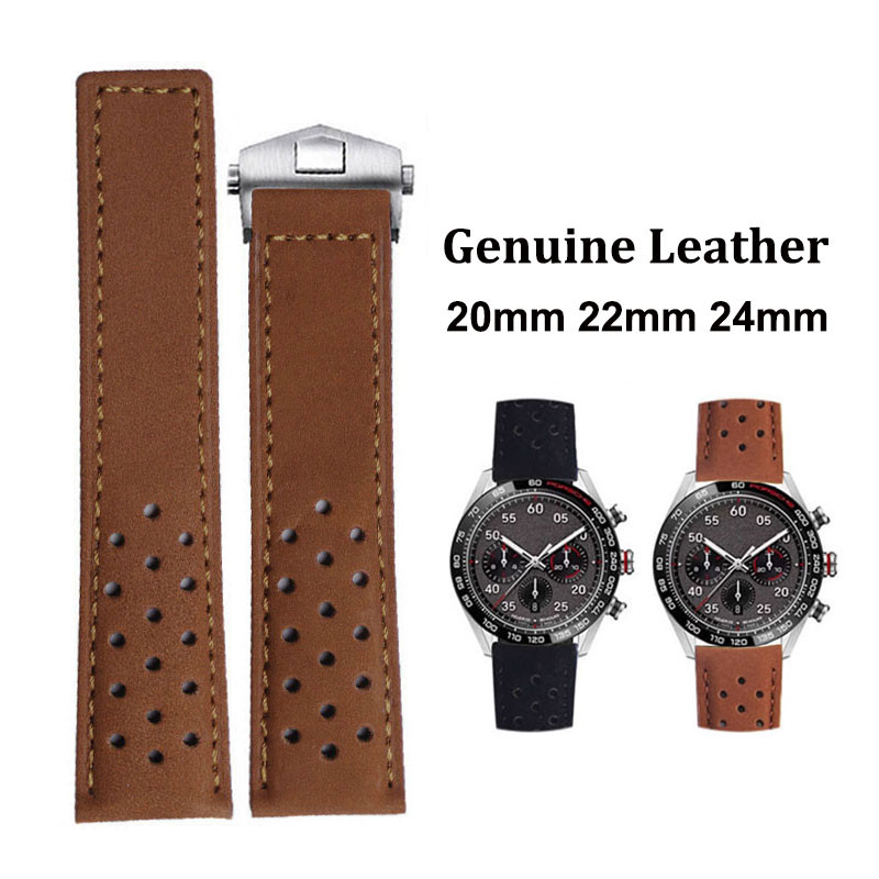 สายนาฬิกาหนังแท้วินเทจสําหรับ TAG HEUER Aquaracer Carrera Heritage 6​ 20มิลลิเมตร22มิลลิเมตร24มิลลิเ