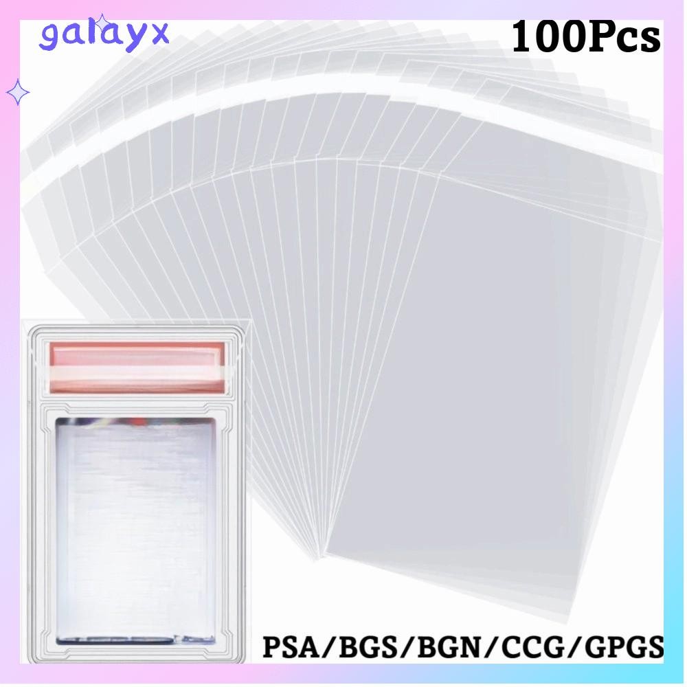 GALAYX 100 แผ่น PSA BGS Slab Sleeve,โปร่งใสกันน้ํา PSA BGS การ์ดอิฐฟิล์ม,คุณภาพสูงแข็งแรงทนทาน Score การ์ดป้องกันฟิล์มสําหรับกล่องการ์ด