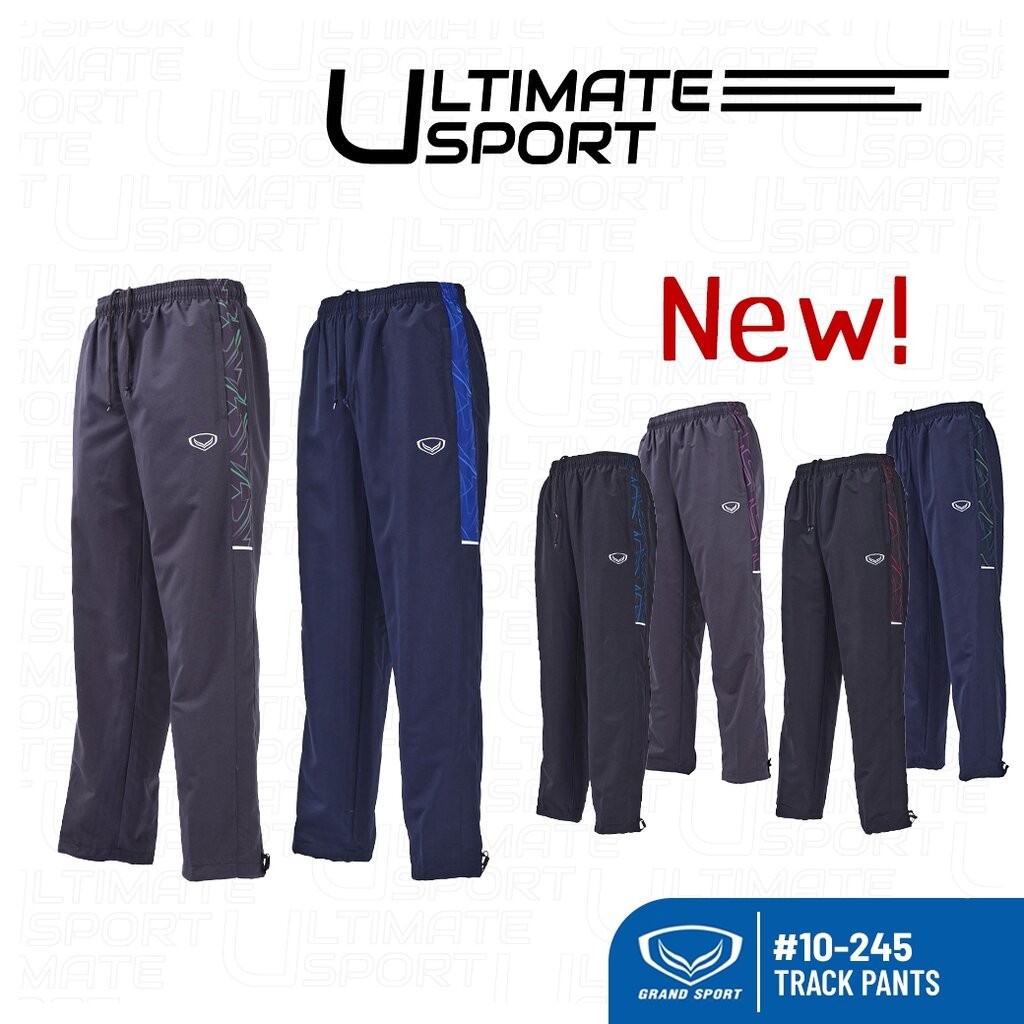 Grand sport กางเกงแทร็คสูท (กางเกงผ้าร่ม) Tracksuit แกรนด์สปอร์ต รหัส 10-245 (010245) สีดำแดง/เทา