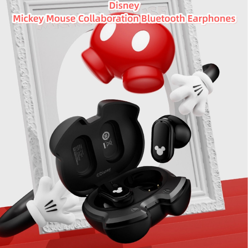 Disney Mickey ชุดหูฟังบลูทูธแบรนด์ร่วมไร้สายแบบครึ่งตัวของขวัญการ์ตูนใบหน้าสูง D01