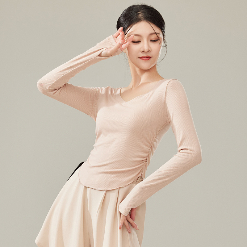 Modern Dance Slim Long Sleeve Top Dancing Dress Exercise Clothing Classical Teacher Dancing Clothes 