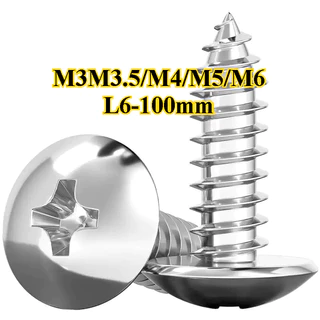 น็อต สกรู หัวร่ม หัวกระทะ แฉก T+ สแตนเลส 316 เกลียวปล่อย / Truss an Head Phillip Tapping Screw M3M3.5/M4/M5/M6 L6-100 มม. (YDD-LD-TH1)