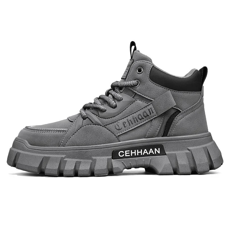 ผู้ชายเครื่องมือรองเท้าบูทกํามะหยี่หนาสวมใส่ผู้ชาย Snow Boot Warm PlushRound Toe Desert รองเท้า Hard