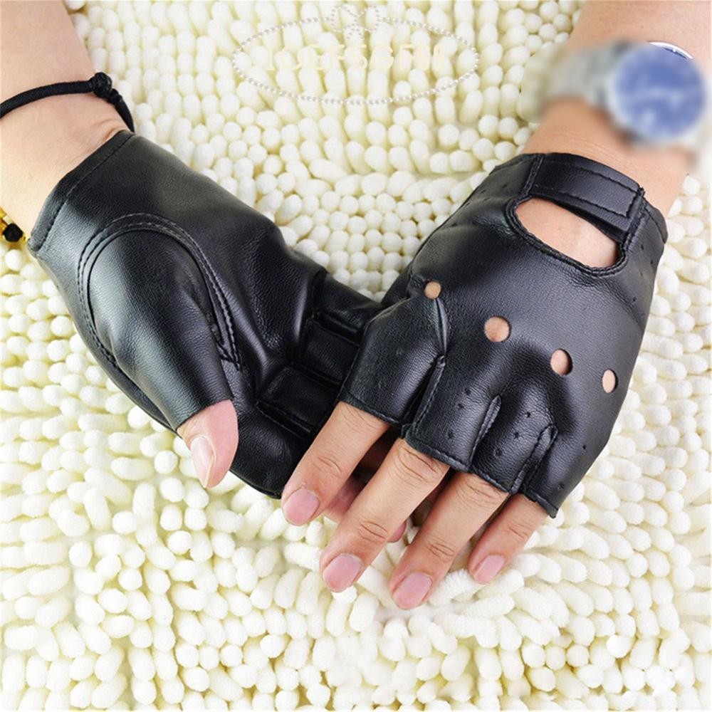 IOEFSGF69 Punk ถุงมืออุปกรณ์มอเตอร์ไซค์ Rivet Motor Leather Mittens