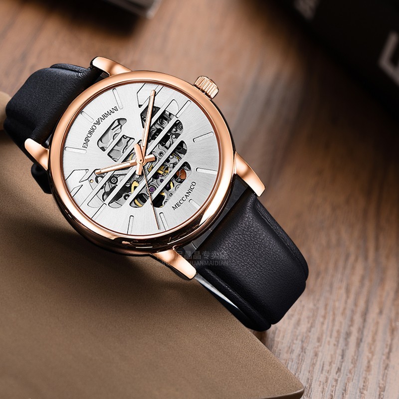 [Pre-] Armani Watch Male Song Weilong Same Style Mechanical Hollow Dial Male Watch AR60031