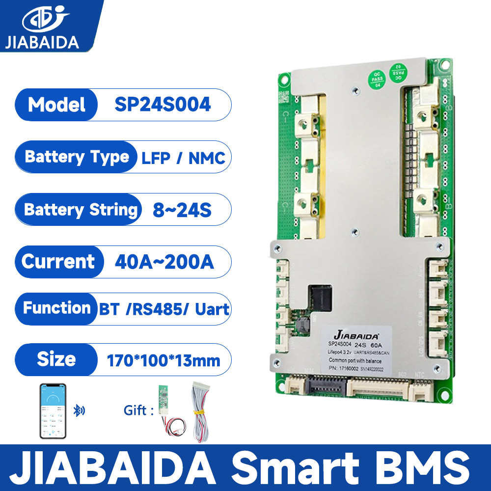 JBD สมาร์ท BMS 8S 24V 200A 20S BMS 150A 100A 60A 40A BT BMS Lifepo4 16S 10S 21S 24S Li-ion JIABAIDA