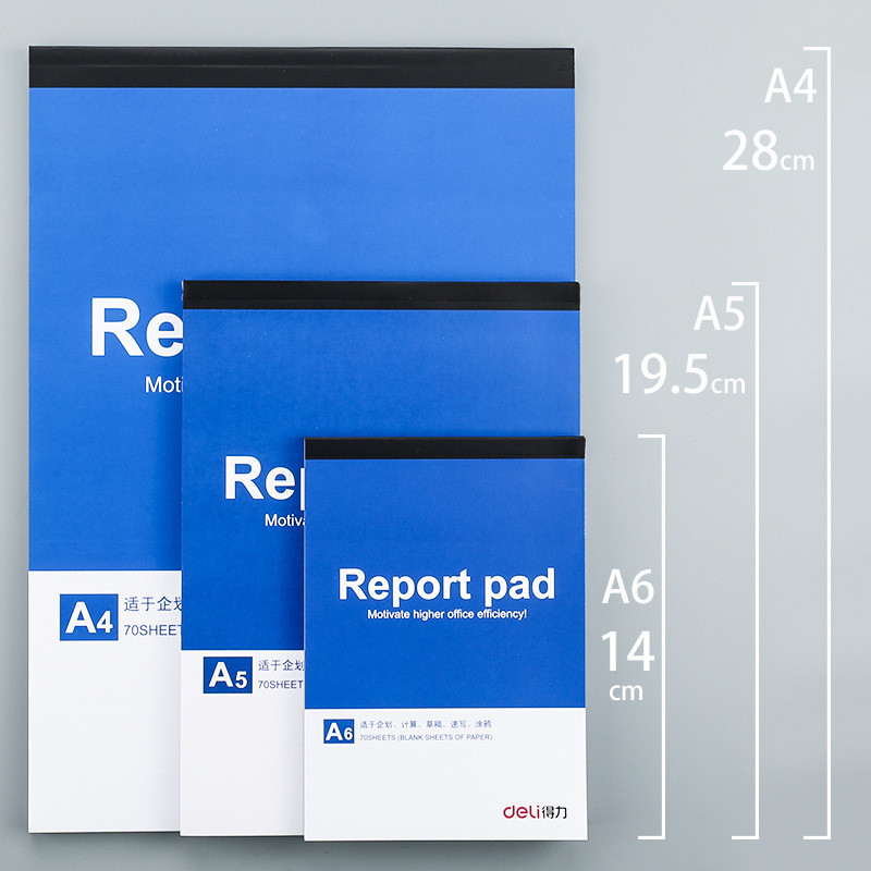 Deli Note Paper A4/A5/A6 Notepad นักเรียนเปล่า Notepad Notepad Letterpad สมุดภาพ Graffiti Notepad 20