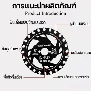 ใบเลื่อยวงเดือน งานไม้ 5/5.5/6 นิ้ว 24 ฟัน สำหรับเครื่องเจียร เครื่องบดมุม ตัดโค้ง ตัดละเอียด คมทนทาน