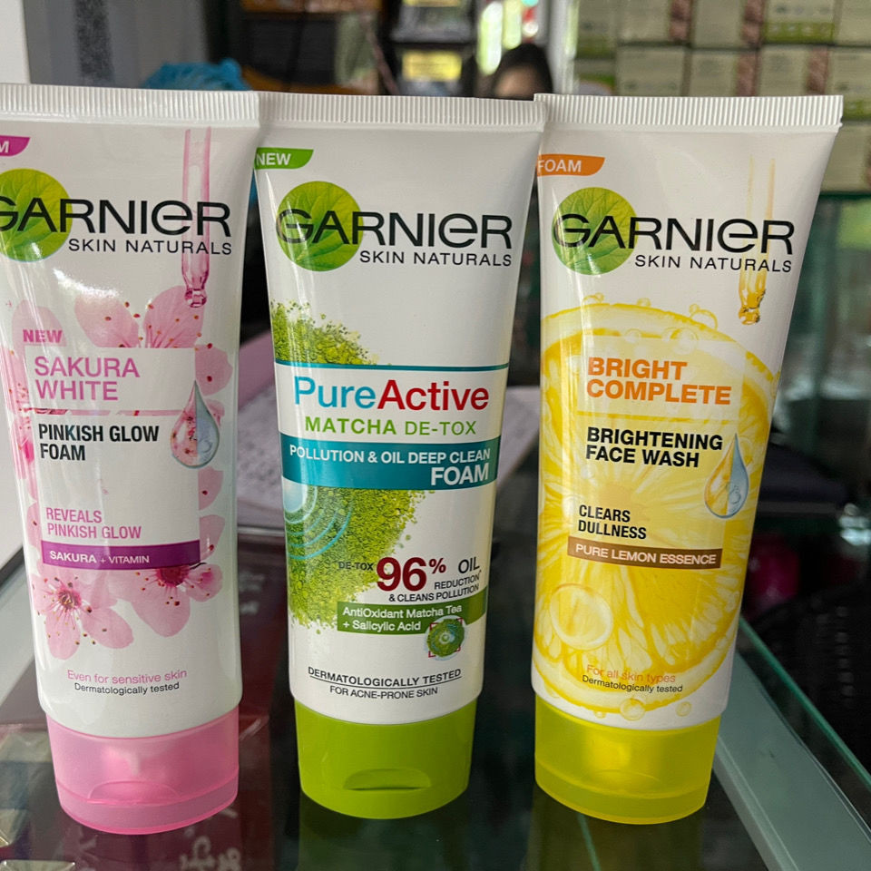 Hot Sale#Thailand Garnier Garnier Crystal Bright Multi-Effect Lemon Whitening Foaming Cleanser100ml 