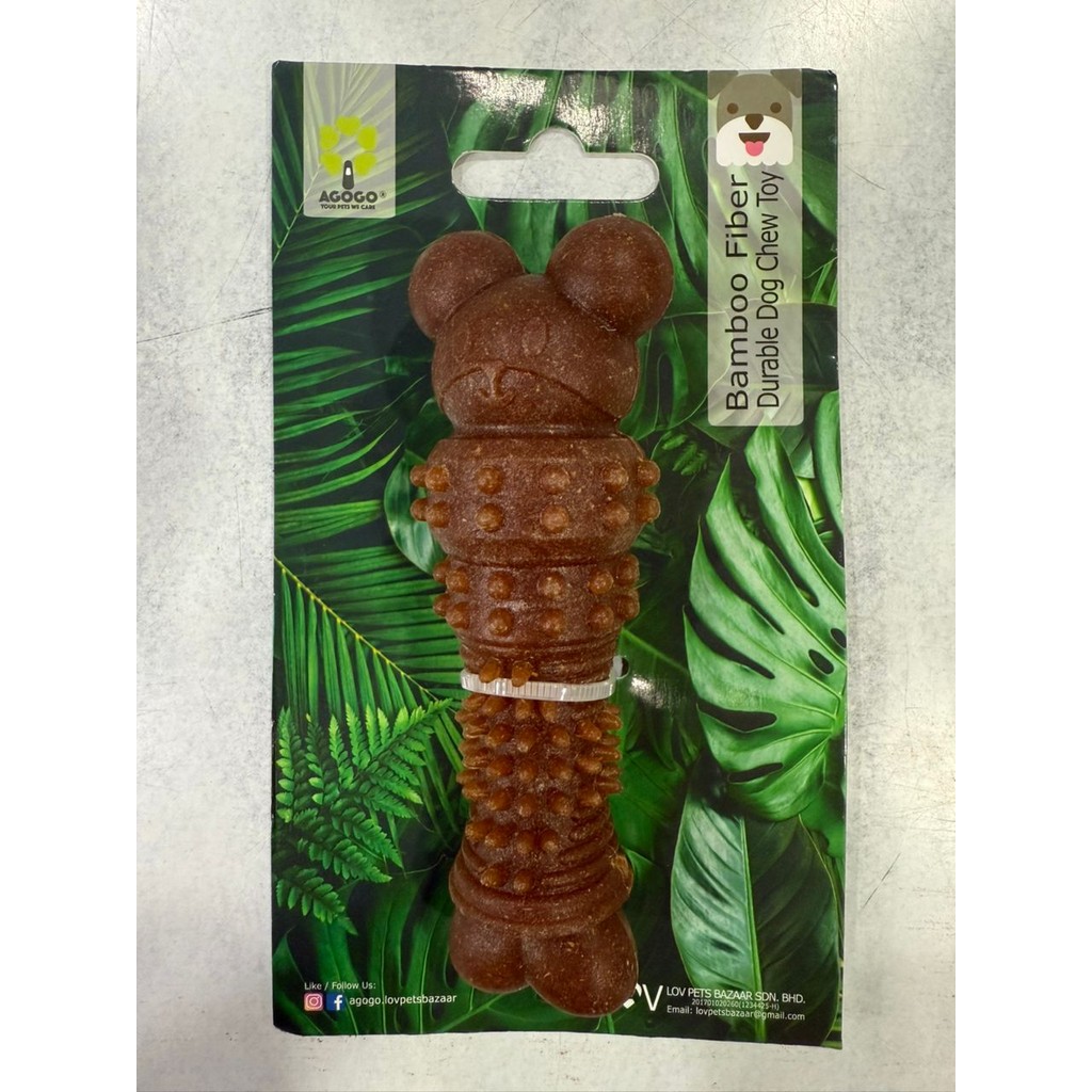 AGOGO MAIANAN ANJING BAMBOO FIBER DOG CHEW TOY -MICKEY DOG TOY